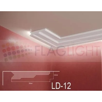 Ld-12 Декоративен профил за скрито led осветление ► 2метра (ld12)