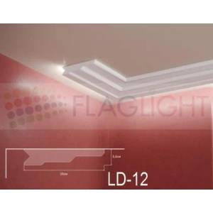  Ld-12 Декоративен профил за скрито led осветление ► 2метра (ld12)
