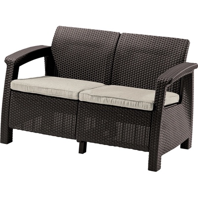 Keter Corfu love seat hnedá