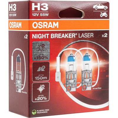 Osram Night Breaker Laser H3 PK22s 12V 55W 2ks