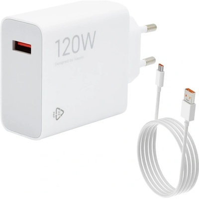 Xiaomi MDY-14-EE Променливотоково зарядно устройство с USB гнездо 120W, PD бързо зарядно устройство 3.0 + кабел Type-C, БЯЛО MDY-14-EE + TYPE-C (MDY-14-EE + TYPE-C)