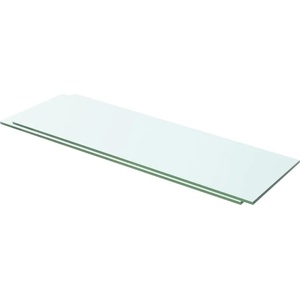 vidaXL Рафтове, 2 бр, панели прозрачно стъкло, 60x15 см (3051563)