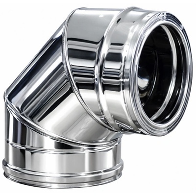 MG Inox Изолирано двустенно коляно от инокс на 90° - Ф180 (Ф180-Ф230 мм, 90° инокс)