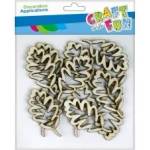Craft with fun Decoration wooden self-adhesive debu leaves 12pcs