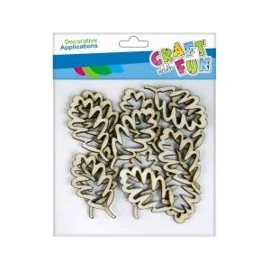 Craft with fun Decoration wooden self-adhesive debu leaves 12pcs