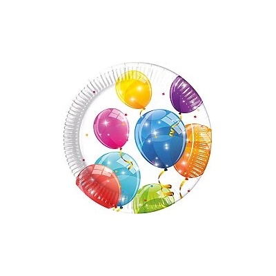Procos Качествени компостируеми чинии - Блестящи балони 8 бр