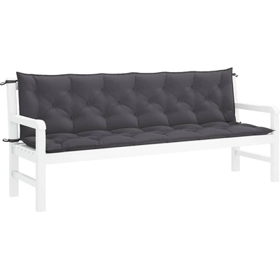 vidaXL Възглавница за градинска пейка антрацит 200x(50+50)x7см оксфорд (315040)