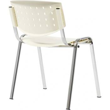 Antares Посетителски стол Antares TAURUS PC LAYER P28, до 120кг, дамаска, хромирана основа, слонова кост (TAURUS-PC-LAYER-P28)