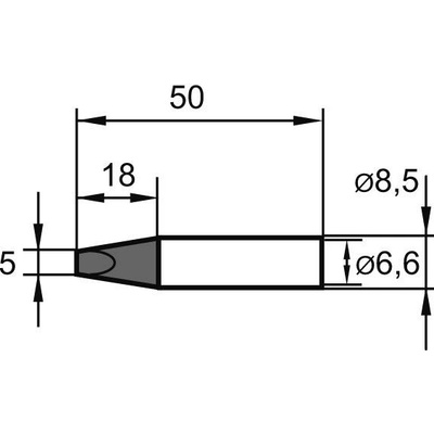 ERSADUR Ersa 0832VDLF pájecí hrot dlátový, rovný Velikost hrotů 5 mm Obsah 1 ks