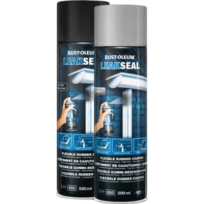 RUST-OLEUM LeakSeal® – pružný gumový tesniaci sprej na utesnenie prasklín Balenie: 500 ml, Farba: Čierna