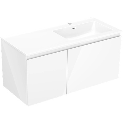 Orio баня шкаф 100 cm с мивка Otis дясна, 1S, 1D, бял гланц - 91A13-10047-3-BBFF00-W18P00 (91A13-10047-3-BBFF00-W18P00)