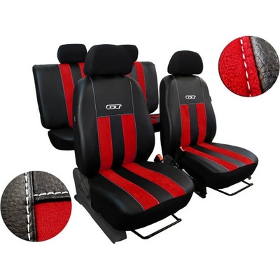 Autopoťah Pok-ter ŠKODA FABIA III HTB 2014-2021 GT Alcantara a eko koža červená (vyp)