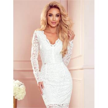 Image 1 of Numoco Дантелена рокля с дълги ръкави и деколте - ECRU Numoco numoco | Byal | ЖЕНИ | S