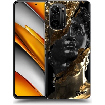 Pouzdro Picasee silikonové Xiaomi Poco F3 - Black Gold čiré