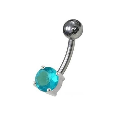Šperky4U stříbrný piercing do pupíku kulatý zirkon BP01146-Q