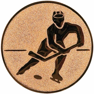 Ľadový hokej: Hliníkový emblém na trofej Ø 50 mm bronzová
