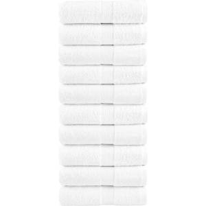 vidaXL Премиум кърпи за пране SOLUND 10 бр. бели 30x30 см 600 г/м2 (137118)