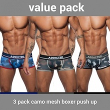 Addicted AD697P Camo Mesh Brief push Up slipy 3Pack