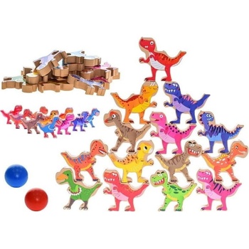 Mikro trading Big Tree dinosaurus jenga/puzzle 16 ks dinosaurů 8 cm