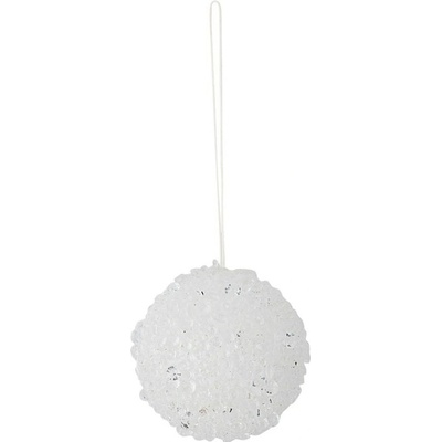 Bloomingville Bílá plastová vánoční ozdoba Nicolet 6 cm