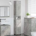 vidaXL Шкаф за баня Циментено сиво 30, 5 x 30 x 195 см (888760)