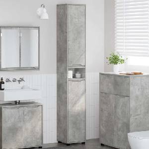 vidaXL Шкаф за баня Циментено сиво 30, 5 x 30 x 195 см (888760)