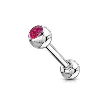 Šperky4U piercing do jazyka s opálem PJ0003-R