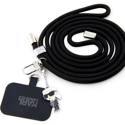 Karl Lagerfeld Universal Crossbody Cord and Ikonik Pins poutko černý – Zboží Živě