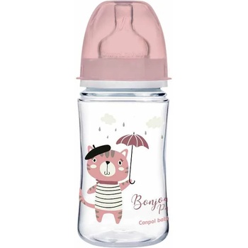 Canpol babies Антиколик шише Canpol Easy Start - Bonjour Paris, 240 ml, розово (35/232_pin)