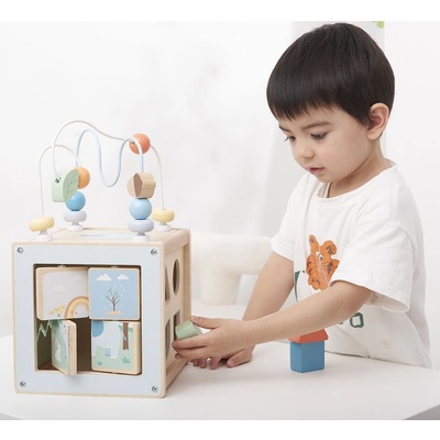 Lelin toys - Дървен дидактически куб, Вълшебна гора