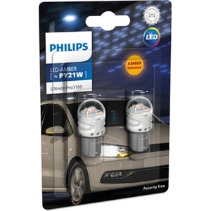 Philips Крушка, LED, мигач PHILIPS PY21W, 12V, 2, 15W, 140lm, 2 бр