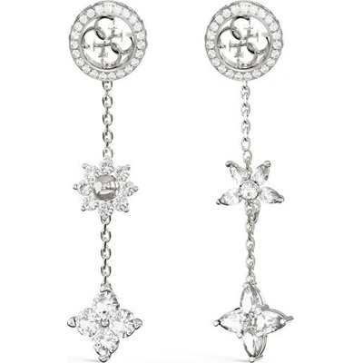 Guess Visiace náušnice Kvety Secret Garden JUBE06036JWRHT/U číra, strieborná