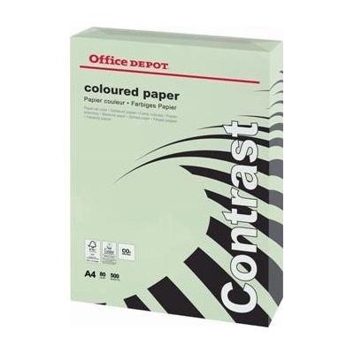 farebný papier Office Depot Contrast A4 pastelovo zelená 80 g