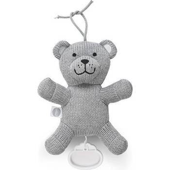 JOLLEIN Závesný hrajúci strojček pletený Natural knit bear grey