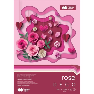 Happy color Blok A4 170g/m2 20l 5 barev DECO ROSE