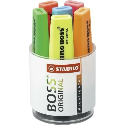 Zvýrazňovač STABILO BOSS ORIGINAL, sada 6 ks ve sklenici
