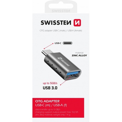 Swissten OTG ADAPTER USB-C(M)/USB-A(F)
