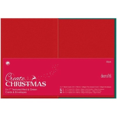 WEST DESIGN West Design 12,7 × 17,8 cm přání a obálky 50 ks (240 g/m2) červené a zelené