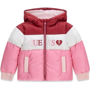 GUESS Многоцветно яке с качулка за мини момиче с бродиран цветен надпис Guess