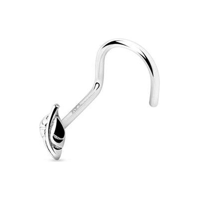 Šperky4U zlatý piercing do nosu lístek ZL01190-WG