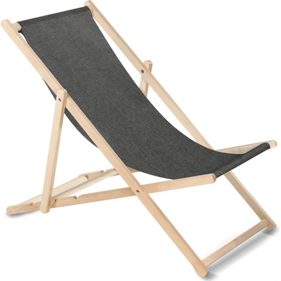 Classic beech deckchair GreenBlue GB183M Melange black