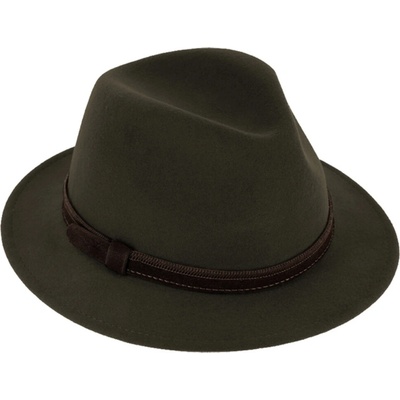 Fiebig Headwear since 1903 Cestovní voděodolný klobouk vlněný s menší krempou a ušní klapky olivový