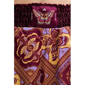 adidas Къс панталон adidas x Farm Rio в бордо с десен с висока талия JW4482 (JW4482)