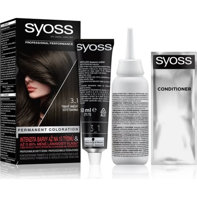 Syoss Permanent Color перманентната боя за коса цвят 3_1 Dark Brown