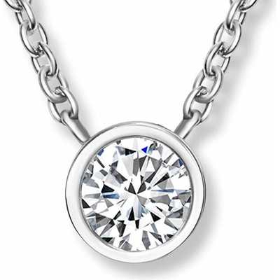 CRYSTalp Minimalistický oceľový náhrdelník s kryštálom 30398.CRY.E