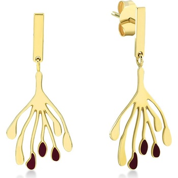 Lillian Vassago zdobené zlaté originálne visiace náušnice LLV22-GER023