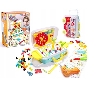 KIK KX7838_4 Mozaika puzzle plastové bloky + skrutkovač 258 ks