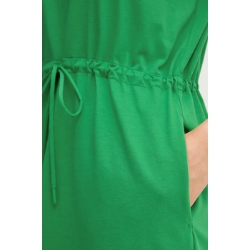 Tommy Hilfiger Памучна рокля Tommy Hilfiger в зелено къса със стандартна кройка WW0WW45529 (WW0WW45529)