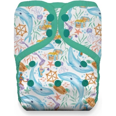 Thirsties Natural One Size Pocket Diaper Mermaid Lagoon Na PAT