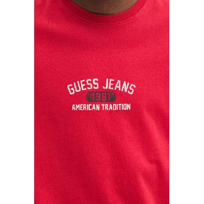 Guess Jeans Памучна тениска Guess Jeans в червено с принт M5RI77 K8FQ4 (M5RI77.K8FQ4)